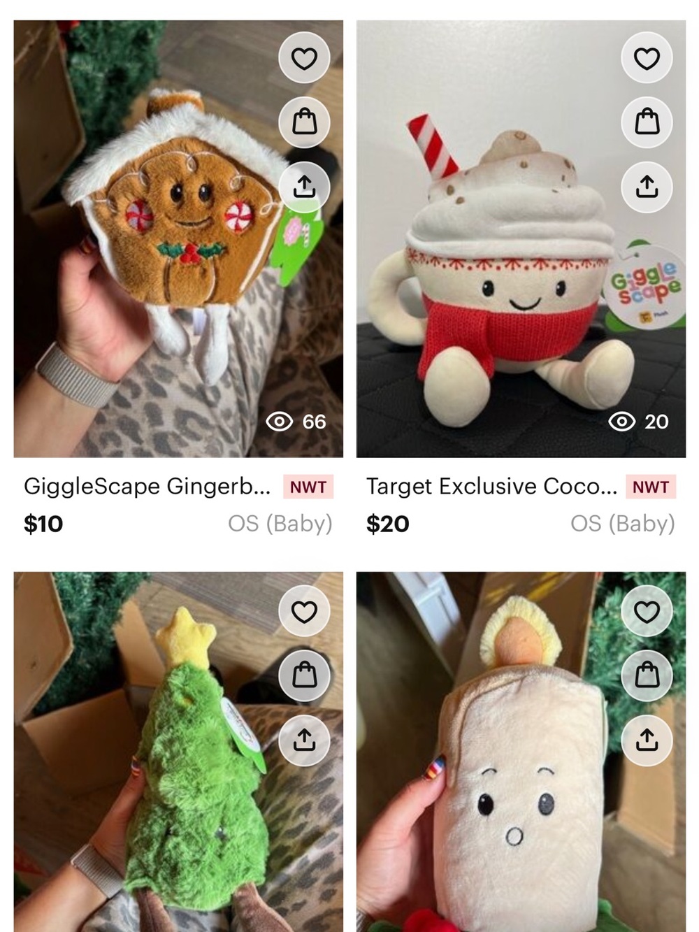 NWT Gigglescape Christmas Plush Bundle